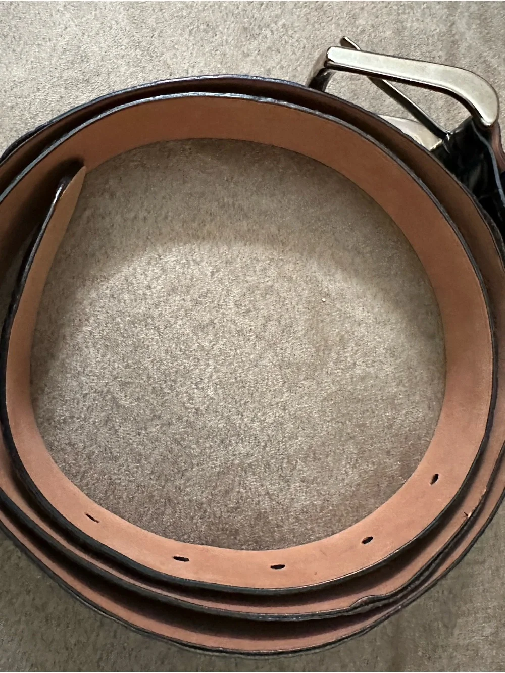 One Brown and Two Black Leather Men's Belts - Classic Dress Belts—Size 40/100